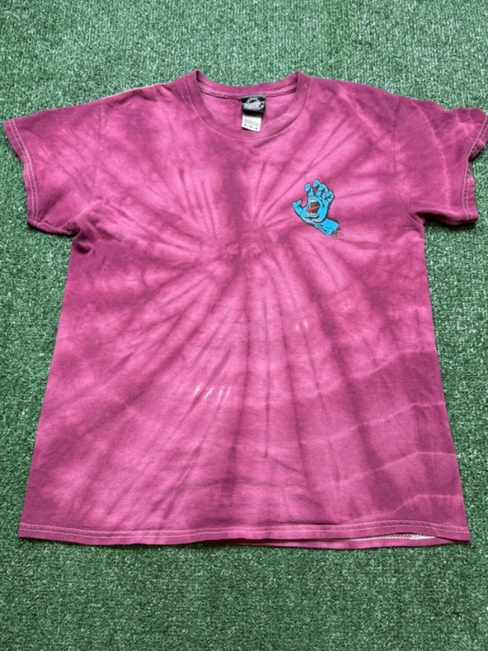 Santa Cruz T Shirt Womens Size M Red Burgundy Tie Dye Tee